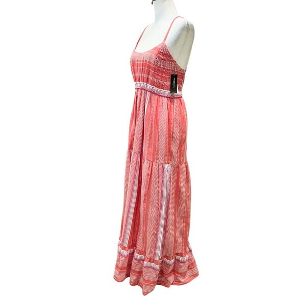 Liverpool LA Tiered Summer Maxi Dress Racerback Cotton Stripe Coral XS NWT - Picture 9 of 16
